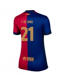 Zenske Futbalové oblečenie Barcelona Frenkie de Jong #21 2024-25 Krátky Rukáv - Domáci